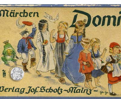 Märchen-Domino vom Verlag Josef Scholz von 1930, komplett