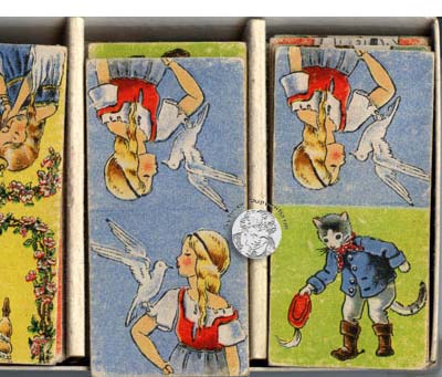 Märchen-Domino vom Verlag Josef Scholz von 1930, komplett