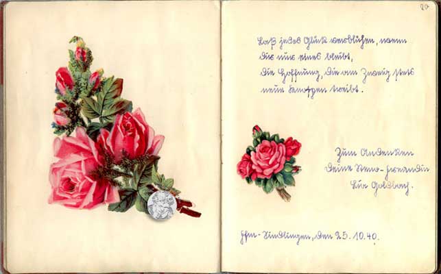 antikes Poesielalbum von 1936 - 1942