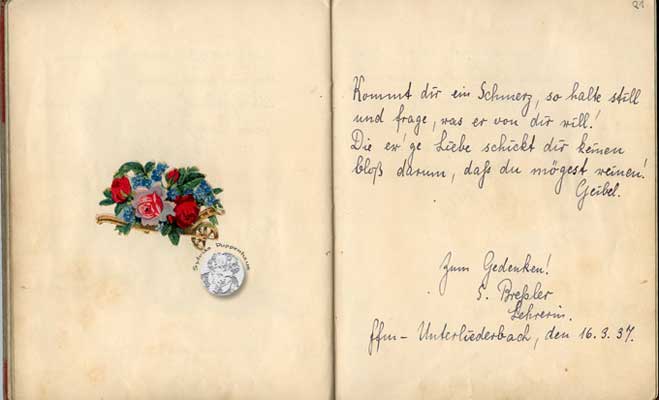 antikes Poesielalbum von 1936 - 1942