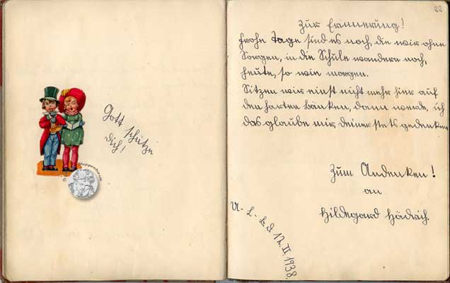 antikes Poesielalbum von 1936 - 1942