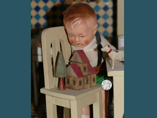 antike Puppenküche, Gehäuse Gebrüder Bing Nürnberg