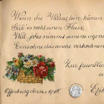 antikes Poesielalbum von 1909 - 1915