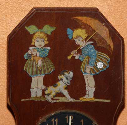 antiker Jugendstil-Standkaufladen - Kinderuhr 30er Jahre