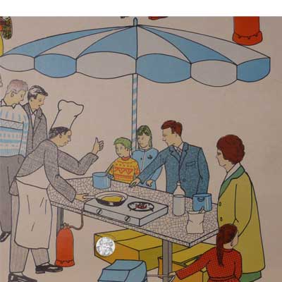 Auf dem Markt - Rollbild für Schulen