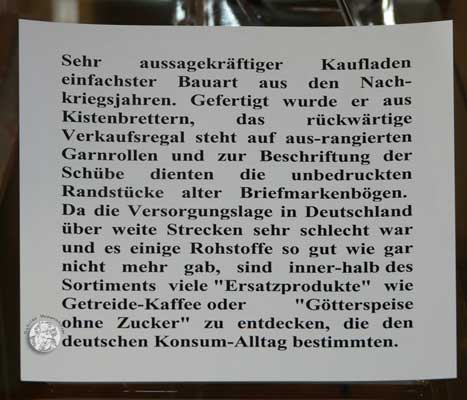 Kaufladen einfachster Bauart aus der Nachkriegszeit