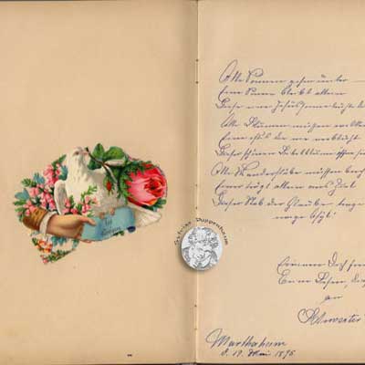 antikes Poesielalbum von 1879 - 1889