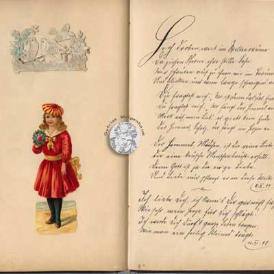 antikes Poesielalbum von 1879 - 1889