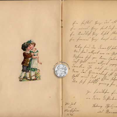 antikes Poesielalbum von 1879 - 1889, Seite 1