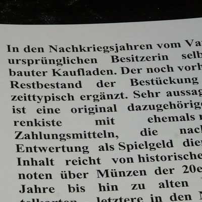 In den Nachkriegsjahren selbstgebauter Laden