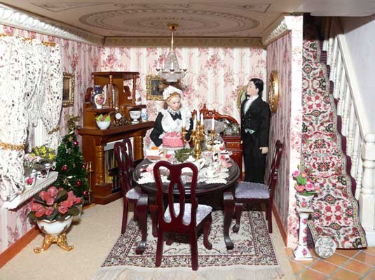 Salon mit Bediensteten - Zimmer unten links