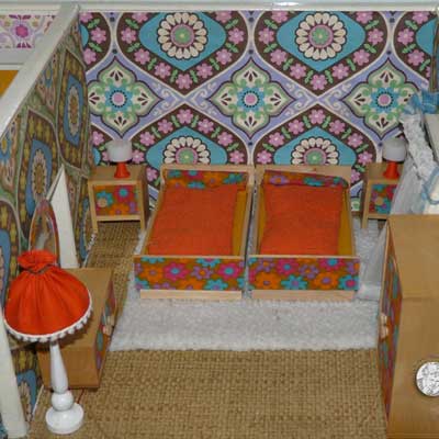 Selbst gebaute westdeutsche Puppenstube, 70er Jahre