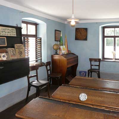 Schulstube von um 1920, Dorfschule Schloss Blankenhain