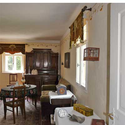 Wohnzimmer Lehrerwohnung um 1900, Dorfschule Schloss Blankenhain