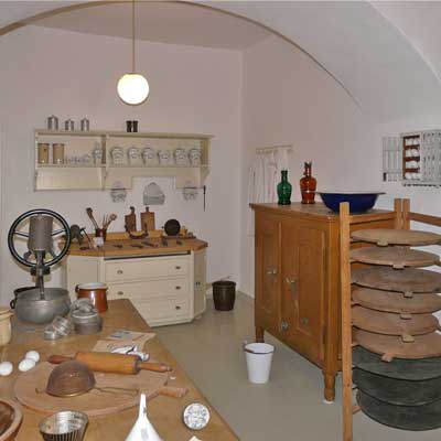 Schlossküche Mitte der 1920er Jahre, Schloss Blankenhain