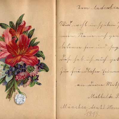 antikes Poesielalbum von 1918 bis 1920