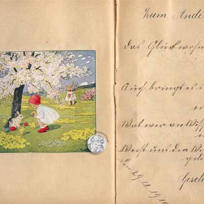 antikes Poesielalbum von 1918 bis 1920