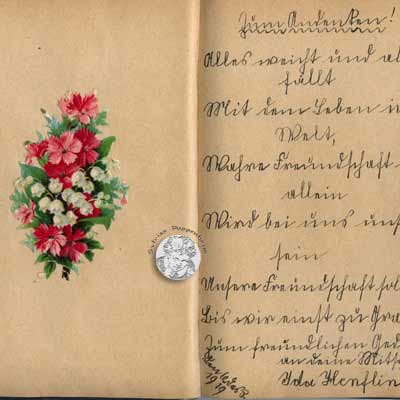 antikes Poesielalbum von 1918 bis 1920