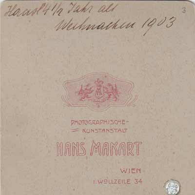 Rückseite Kabinettfoto Weihnachten 1903