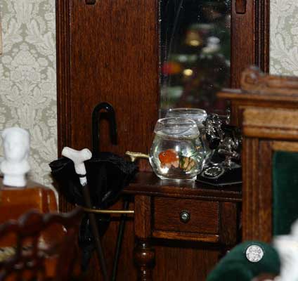 Große 1:12 Puppenstube, der Salon links