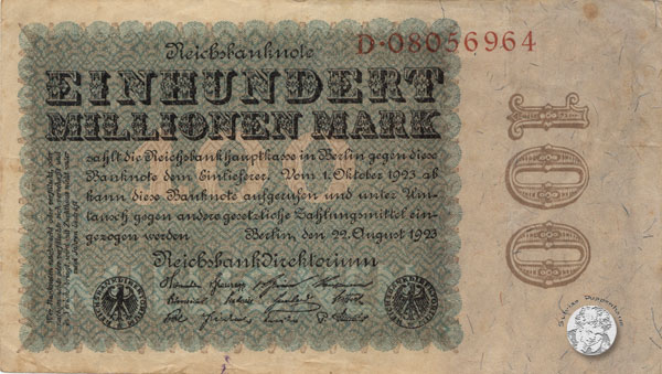 Reichsbanknote von 1923