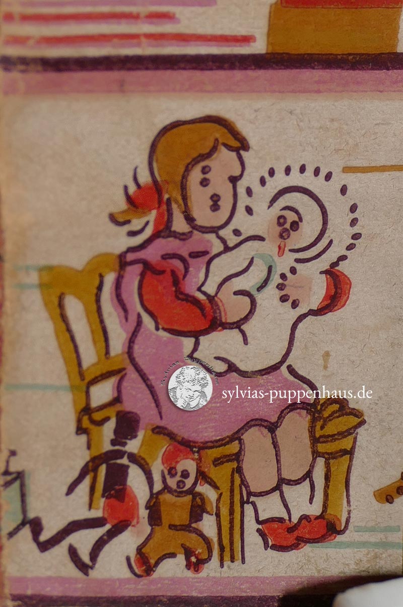 antike Puppenstube von um 1920 mit Kewpies